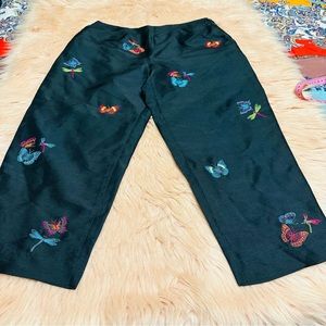 *VINTAGE* ALLISON TAYLOR silk cropped pants Sz 10P